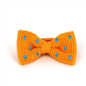 Yellow Polka Dot Knit Bow Tie in Sky Blue