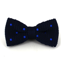 Blue Polka Dot Knit Bow Tie