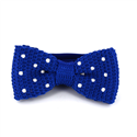 Blue Polka Dot Knit Bow Tie