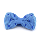 Sky Blue Polka Dot Knit Bow Tie