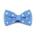 Sky Blue Polka Dot Knit Bow Tie