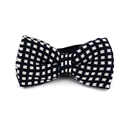 Blue and White Checkered Knit Bow Tie