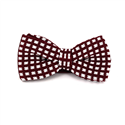Crimson and White Checkered Knit Bow Tie