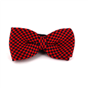 Red and Blue Checkered Knit Bow Tie