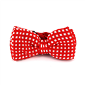 Red and White Checkered Knit Bow Tie
