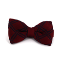 Crimson Checkered Knit Bow Tie