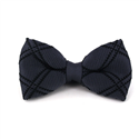 Grey Checkered Knit Bow Tie
