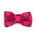 Pink Checkered Knit Bow Tie