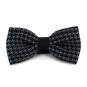 Black and Grey Fleur-de-Lis Knit Bow Tie