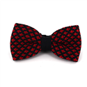 Black and Red Fleur-de-Lis Knit Bow Tie