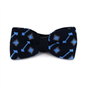 Blue Geometric Pattern Knit Bow Tie