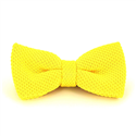 Solid Yellow Knit Bow Tie