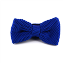 Solid Blue Knit Bow Tie