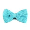 Solid Aqua Blue Knit Bow Tie
