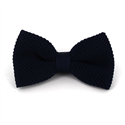 Dark Blue Solid Knit Bow Tie