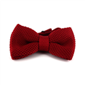 Solid Burgundy Knit Bow Tie