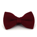 Plain Burgundy Knitted Bow Tie