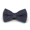 Dark Gray Solid Knit Bow Tie