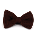 Solid Brown Knit Bow Tie