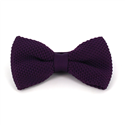 Purple Solid Knit Bow Tie