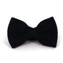 Black Solid Knit Bow Tie