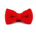 Solid Red Knit Bow Tie