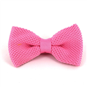 Solid Pink Knit Bow Tie