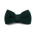 Dark Green Solid Knit Bow Tie