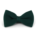 Dark Green Solid Knit Bow Tie