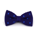 Purple Knitted Bow Tie with Blue Polka Dots