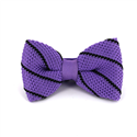 Purple Knit Bow Tie with Black Stripes