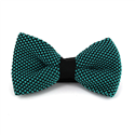 Speckled Black and Turquoise Knit Bow Tie
