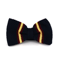 Midnight Blue Striped Knit Bow Tie
