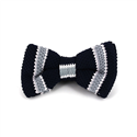 Striped Navy Blue Knit Bow Tie