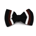 Striped Navy Blue Knit Bow Tie