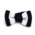 Blue and White Striped Knit Bow Tie