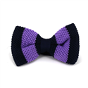 Blue and Purple Striped Knit Bow Tie