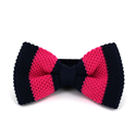 Blue and Pink Striped Knit Bow Tie