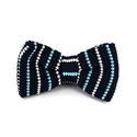 Blue Fine Striped Knit Bow Tie