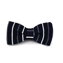 Fine Striped Blue Knit Bow Tie
