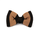 Dark and Light Brown Striped Knit Bow Tie