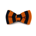 Orange and Blue Striped Knit Bow Tie