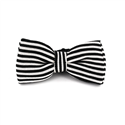 Black and White Striped Knit Bow Tie