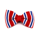 Red Striped Knit Bow Tie