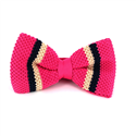 Pink Striped Knit Bow Tie