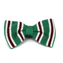 Green Striped Knit Bow Tie