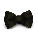Green and Brown Striped Knit Bow Tie