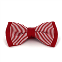 Red and White Striped Knit Bow Tie
