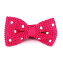 Pink Polka Dot Knit Bow Tie