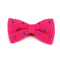Pink Knit Bow Tie with Purple Polka Dots
